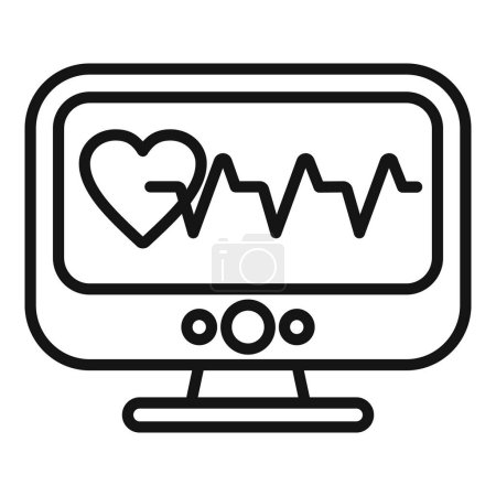 Illustration for Clinic heart monitor icon outline vector. Event body disease. Heart effect - Royalty Free Image