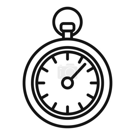 Illustration for Palpitating stopwatch icon outline vector. Person sick heart effect. Aged body - Royalty Free Image