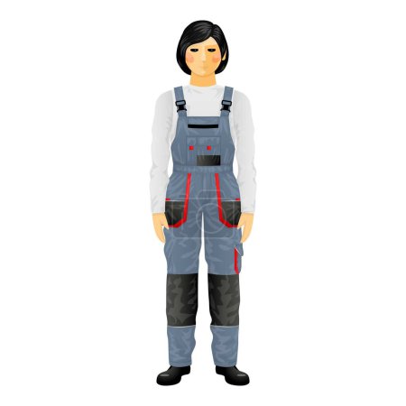 Illustration for Overalls denim icon cartoon vector. Worker expert. Painter clothes attire - Royalty Free Image