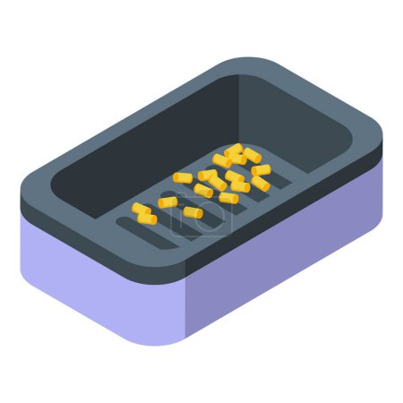 Illustration for Empty toilet filter icon isometric vector. Sand cute tray. Cleaning room - Royalty Free Image