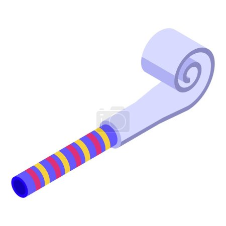 Illustration for Whistle party blower icon isometric vector. Festival joy. Event gift blow - Royalty Free Image