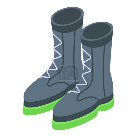 Illustration for Winter boots icon isometric vector. Female fashion model. High heel shoes - Royalty Free Image