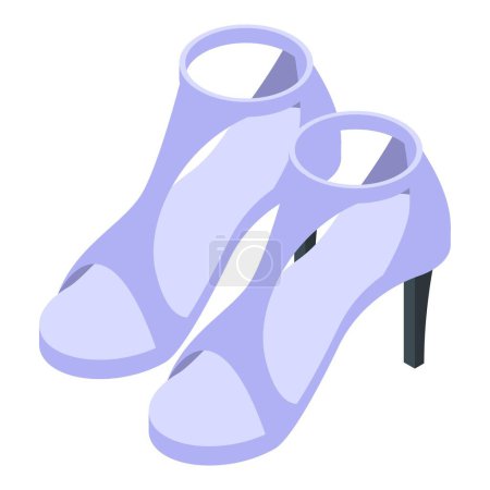Téléchargez les illustrations : Chaussures de danse de fête icône vecteur isométrique. Modèle à talons hauts. Mode femelle - en licence libre de droit