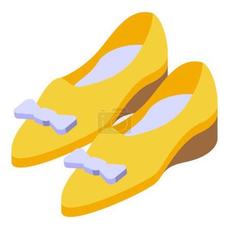 Illustration for Holiday high heel shoes icon isometric vector. Female fashion. Wear brand - Royalty Free Image