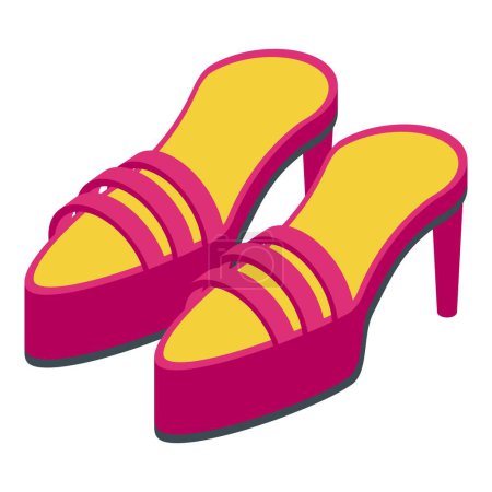 Ilustración de Tacones altos mujer zapatos icono vector isométrico. Objeto de marca. Compras salud - Imagen libre de derechos