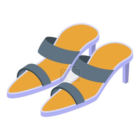 Illustration for Summer high heels shoes icon isometric vector. Woman fashion. Sexy glamour - Royalty Free Image