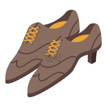 Illustration for Leather high heels shoes icon isometric vector. Woman fashion. New style - Royalty Free Image