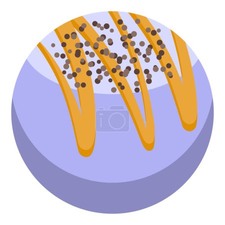 Illustration for White milk cocoa ball icon isometric vector. Candy shop. Pastry shop - Royalty Free Image