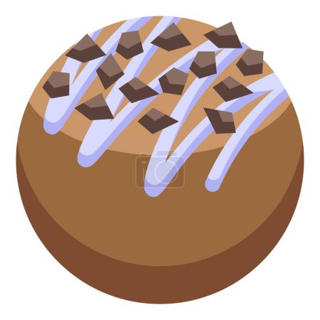 Illustration for Sweet cocoa ball icon isometric vector. Pastry shop. Cafe hot food - Royalty Free Image