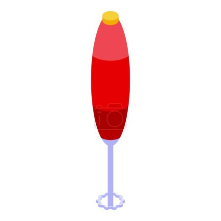 Electric handle mixer icon isometric vector. Ice milk cocktail. Dalgona coffee