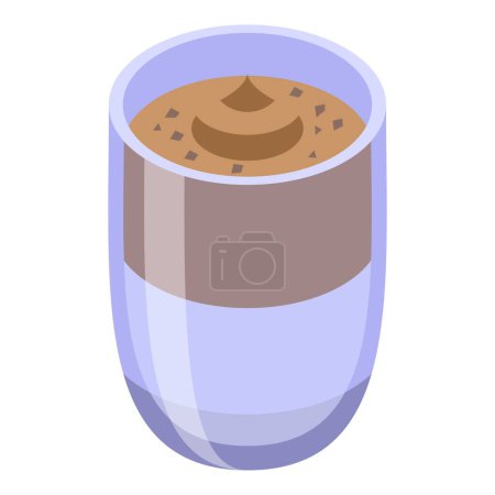Home cream summer drink icon isometric vector. Dalgona coffee. Poured style