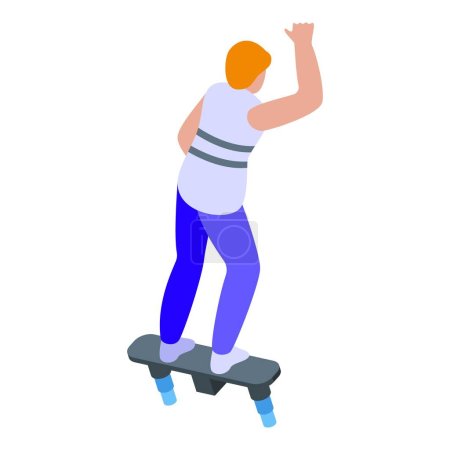 Illustration for Flyboard activity icon isometric vector. Sky hobby boy. Acrobatic air pursuit - Royalty Free Image