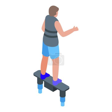 Illustration for Water up flyboard icon isometric vector. Diver deep water. Ocean beach - Royalty Free Image