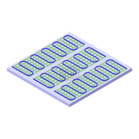 New thermal floor icon isometric vector. Tile layer. Cooling basement