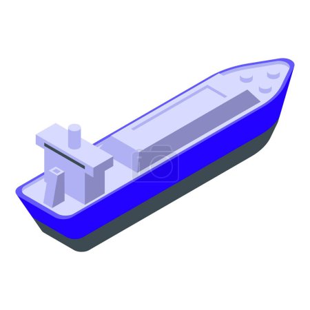 Illustration for Gas carrier ship icon isometric vector. Fuel truck. Lng tanker - Royalty Free Image