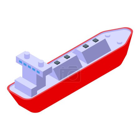 Illustration for Gas ship energy icon isometric vector. Cargo transport. Port cargo boat - Royalty Free Image