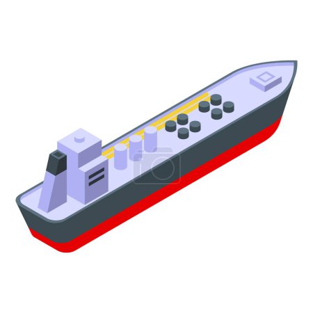 Illustration for Cargo ship container icon isometric vector. Water delivery. Natural liquid - Royalty Free Image