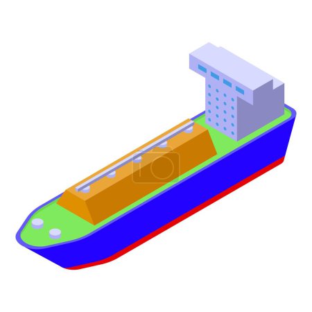 Illustration for Cargo transport ship icon isometric vector. Gas carrier. Lng vessel - Royalty Free Image