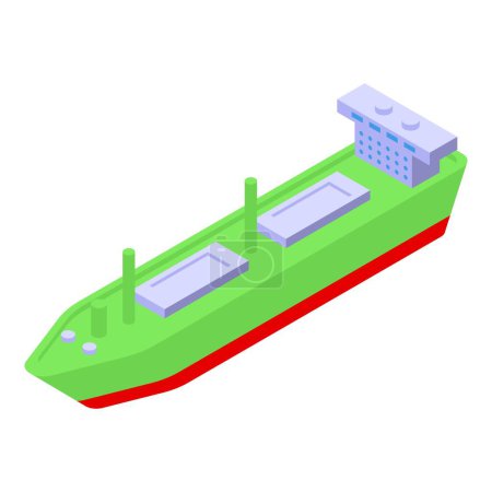 Illustration for Ship maritime container icon isometric vector. Water delivery. Truck ocean - Royalty Free Image