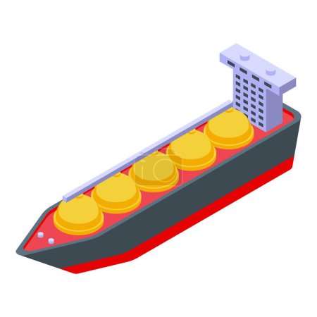 Illustration for Cargo maritime ship icon isometric vector. Gas carrier. Maritime vessel - Royalty Free Image