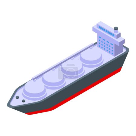 Illustration for Water delivery vessel icon isometric vector. Container cargo. Maritime ocean - Royalty Free Image