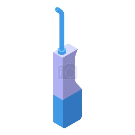 Illustration for Health teeth irrigator icon isometric vector. Medical electric. Pick flosser - Royalty Free Image