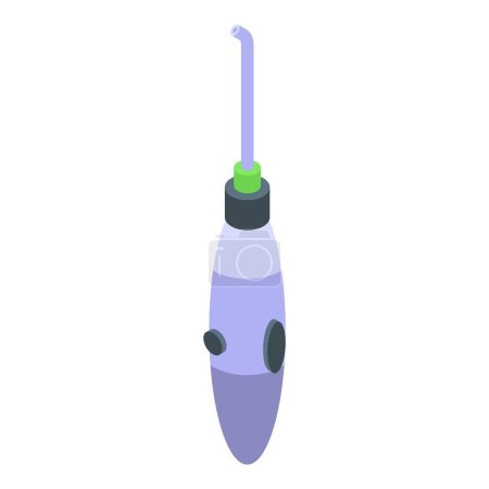 Illustration for Dentist teeth irrigator icon isometric vector. Dental home care. Aid rinse device - Royalty Free Image
