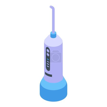 Illustration for Kid teeth irrigator icon isometric vector. Device care tech. Flossing electric - Royalty Free Image