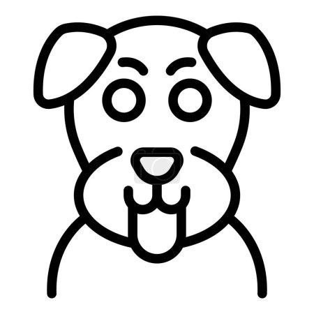 Niedlichen Hund Gesicht Symbol Umrissvektor. Lehrgang. Hundekurs
