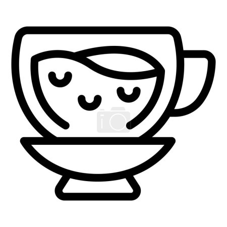Crema taza de café icono contorno vector. Bebida cremosa. Beber frappe vidrio