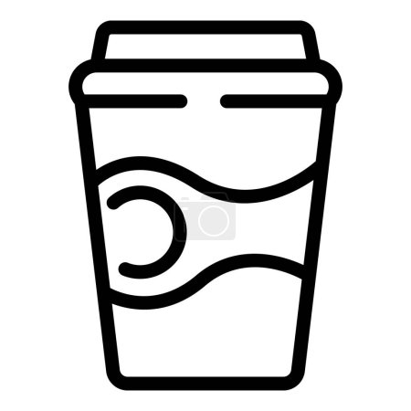 Coco tasse à café icône contour vecteur. Barre de paille. À emporter