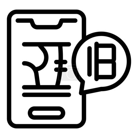 Illustration for Smartphone interpreter icon outline vector. Foreign app. Conference orator - Royalty Free Image