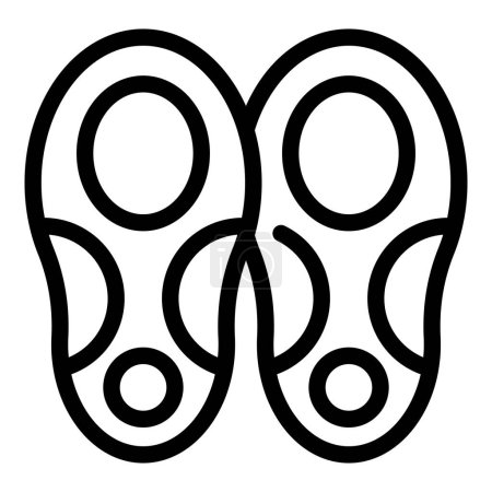 Illustration for Extremity shoe insoles icon outline vector. Bone heel. Dark deformed foot - Royalty Free Image