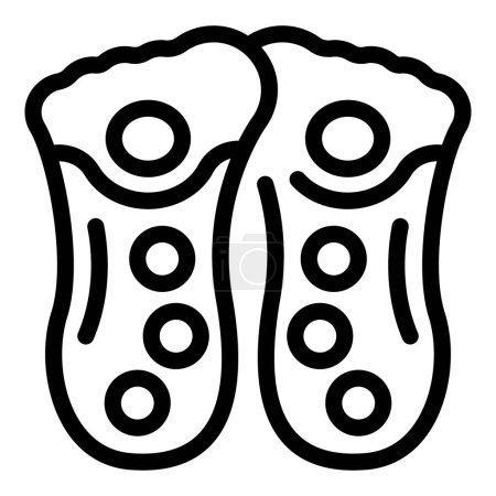 Illustration for Textile insoles icon outline vector. Wear inserts. Feet pain heel - Royalty Free Image