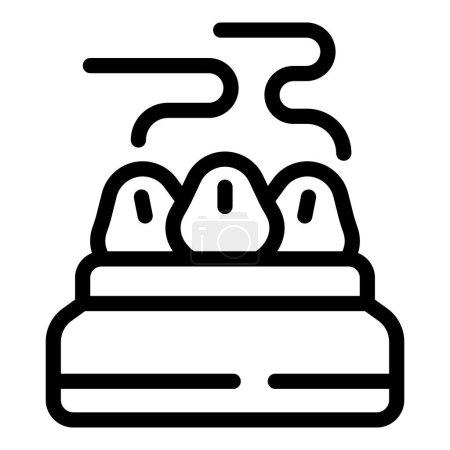 Téléchargez les illustrations : Préparez le vecteur de contour de l'icône des boulettes moulues. Cuisine dim. Mélange culinaire - en licence libre de droit
