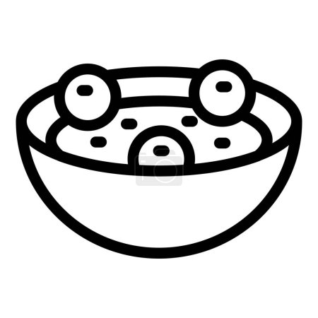 Téléchargez les illustrations : Dumplings soupe icône contour vecteur. Cuisiner la cuisine. Préparer culinaire - en licence libre de droit