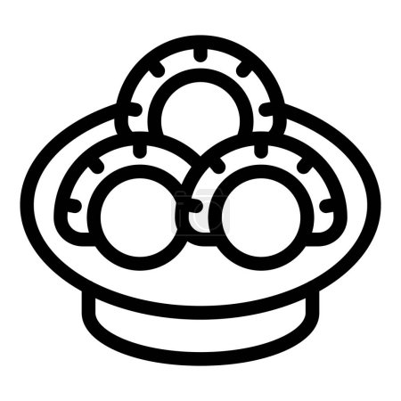 Téléchargez les illustrations : Menu à vapeur asiatique icône contour vecteur. Farine noire. mince asiatique manti - en licence libre de droit