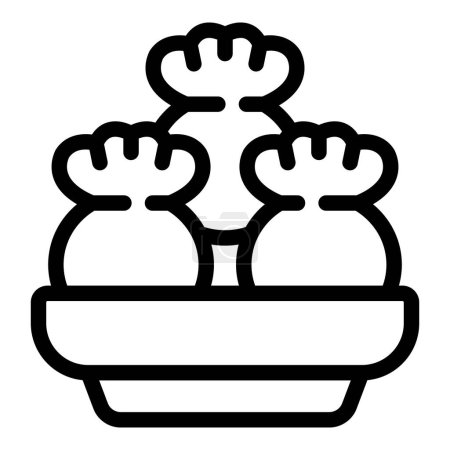Téléchargez les illustrations : Cuisine géorgienne icône cuisinier contour vecteur. Variété remplie. Pâtes alimentaires orientales - en licence libre de droit