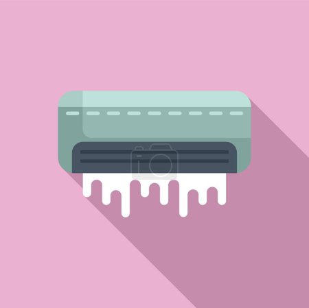 Illustration for Setup broken conditioner icon flat vector. New service at home. Clean filter - Royalty Free Image