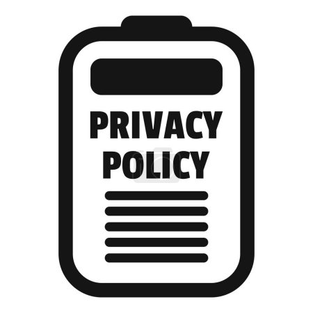 Illustration for Privacy policy use icon simple vector. Private online paper. Protect rules - Royalty Free Image