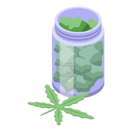 Téléchargez les illustrations : Pilules de marijuana icône vecteur isométrique. Problème de convulsions. Douleur des pieds - en licence libre de droit