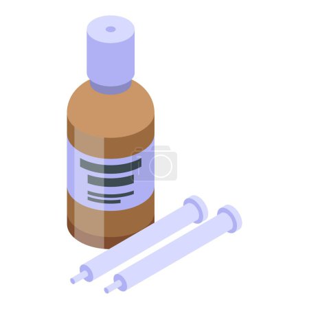 Illustration for Dropper bottle icon isometric vector. Medicine problem. Seizure pain sleep - Royalty Free Image
