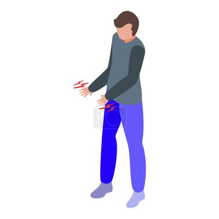 Illustration for Hands person convulsions icon isometric vector. First aid. Leg child fibrile - Royalty Free Image
