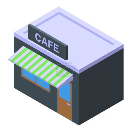 Illustration for Cafe street shop icon isometric vector. Fast food building. Morning coffee - Royalty Free Image