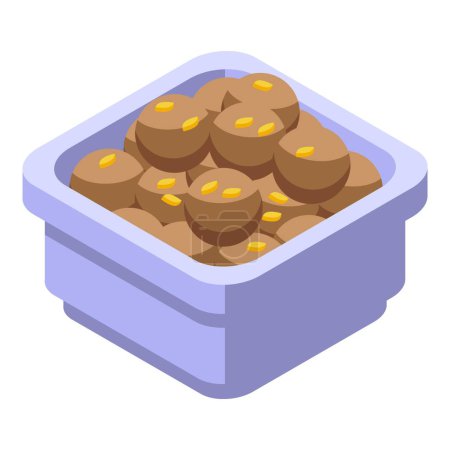Illustration for Chocolate box icon isometric vector. Qatar cuisine. State pride - Royalty Free Image