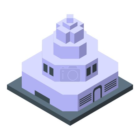 Illustration for Qatar temple icon isometric vector. City festival. Tower tourism - Royalty Free Image