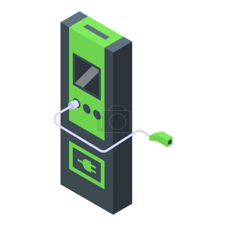 Illustration for Electric power station icon isometric vector. Ecology electric. Eco nature - Royalty Free Image