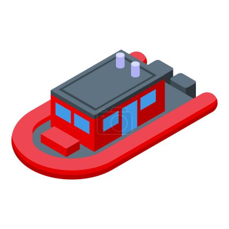 Illustration for Water boat energy icon isometric vector. Power generator. Water eco nature - Royalty Free Image