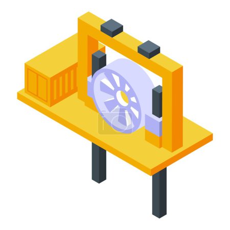 Illustration for Source hydro energy icon isometric vector. Barrage structure. Science sea - Royalty Free Image