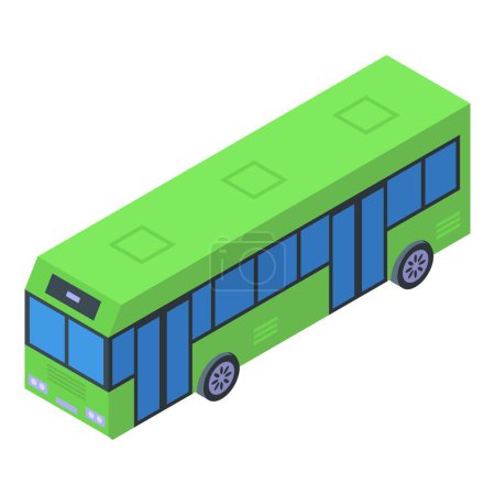 Illustration for Hydrogen energy bus icon isometric vector. Process car plant. Gas water - Royalty Free Image